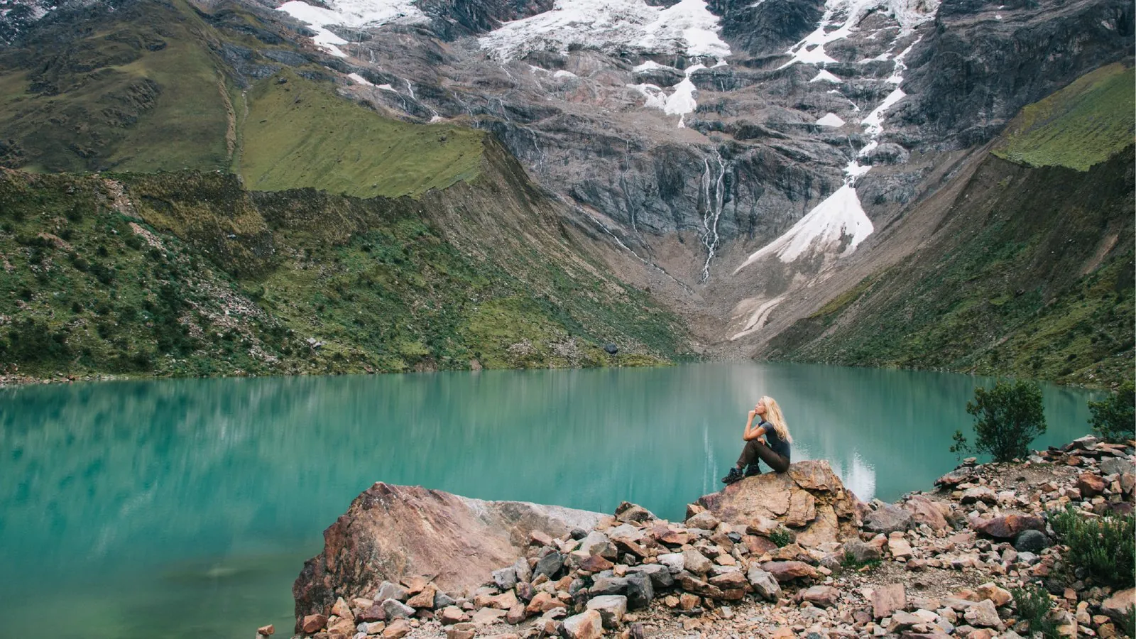 The Salkantay snow peak above Humantay lagoon